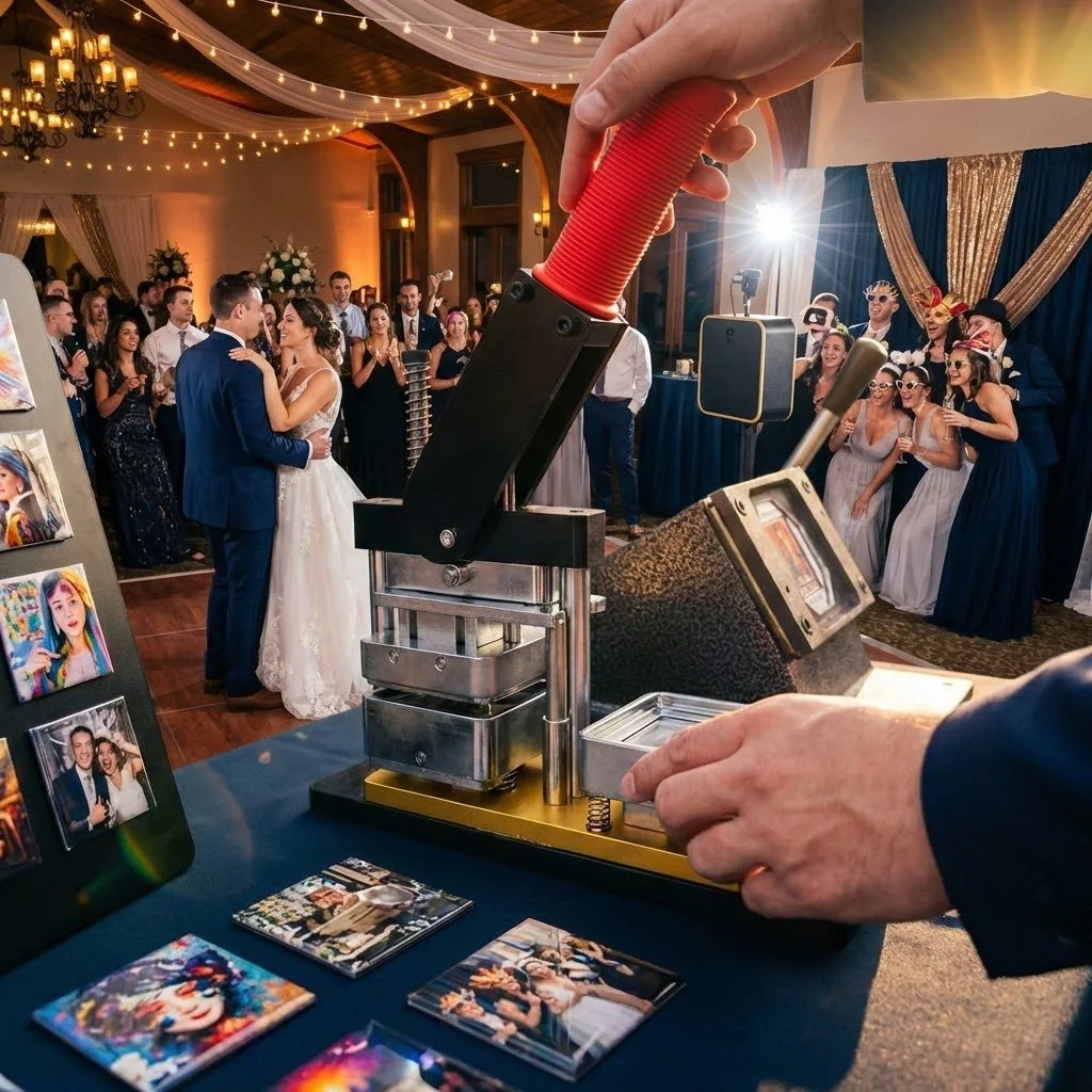 fotomagnesy ujecie pokazujące produkcję, impreza