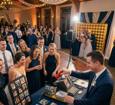 fotomagnesy ujecie pokazujące produkcję, impreza