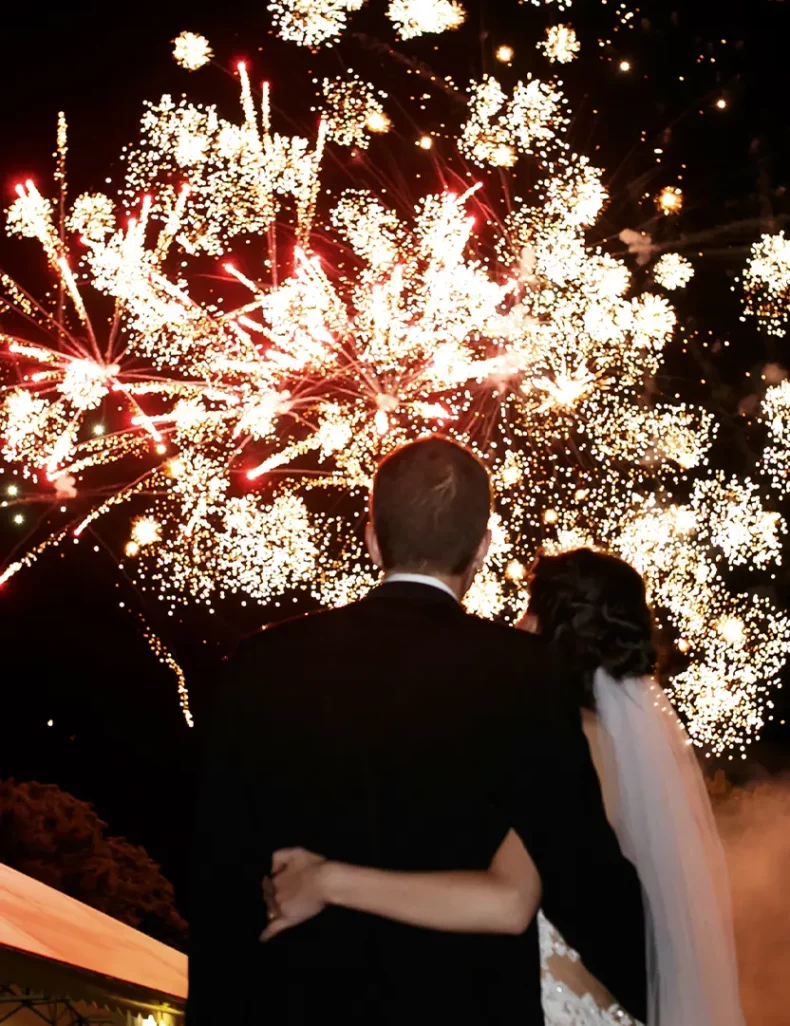 wesele fajerwerki pokaz